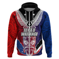 New Zealand Waitangi Hoodie Kia Ora Maori Koruru Tiki Mask LT03 Zip Hoodie Red - Polynesian Pride