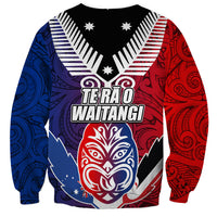 New Zealand Waitangi Sweatshirt Kia Ora Maori Koruru Tiki Mask LT03 - Polynesian Pride