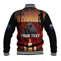 Custom New Zealand and Australia ANZAC Day Baseball Jacket Gallipoli and Canlelight Lest We Forget LT03 - Polynesian Pride