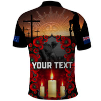 Custom New Zealand and Australia ANZAC Day Polo Shirt Gallipoli and Canlelight Lest We Forget LT03 - Polynesian Pride