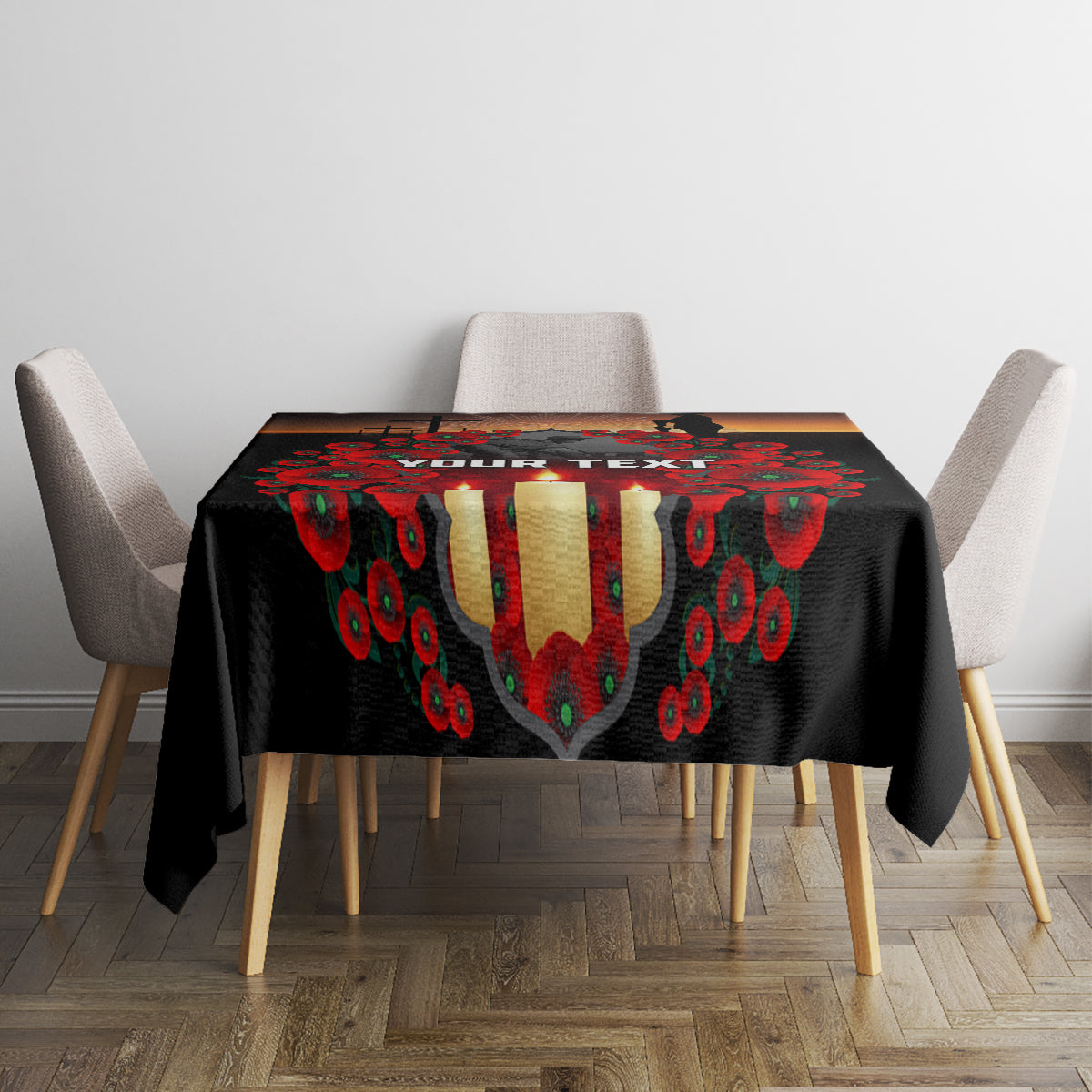 Custom New Zealand and Australia ANZAC Day Tablecloth Gallipoli and Canlelight Lest We Forget LT03 - Polynesian Pride