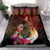 Papua New Guinea Bird-of-Paradise Bedding Set Hibiscus and Kundu Drum Tribal Pattern