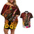 Papua New Guinea Bird-of-Paradise Couples Matching Off Shoulder Short Dress and Hawaiian Shirt Hibiscus and Kundu Drum Tribal Pattern LT03 Yellow - Polynesian Pride