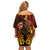 Papua New Guinea Bird-of-Paradise Family Matching Off Shoulder Short Dress and Hawaiian Shirt Hibiscus and Kundu Drum Tribal Pattern LT03 - Polynesian Pride