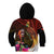 Papua New Guinea Bird-of-Paradise Kid Hoodie Hibiscus and Kundu Drum Tribal Pattern LT03 - Polynesian Pride