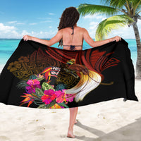 Papua New Guinea Bird-of-Paradise Sarong Hibiscus and Kundu Drum Tribal Pattern