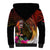 Papua New Guinea Bird-of-Paradise Sherpa Hoodie Hibiscus and Kundu Drum Tribal Pattern LT03 - Polynesian Pride