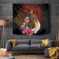 Papua New Guinea Bird-of-Paradise Tapestry Hibiscus and Kundu Drum Tribal Pattern