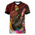 Papua New Guinea Bird-of-Paradise Women V Neck T Shirt Hibiscus and Kundu Drum Tribal Pattern LT03 Female Yellow - Polynesian Pride
