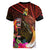 Papua New Guinea Bird-of-Paradise Women V Neck T Shirt Hibiscus and Kundu Drum Tribal Pattern LT03 - Polynesian Pride