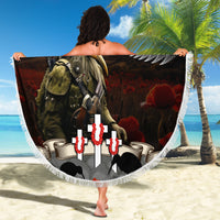 New Zealand ANZAC Day Beach Blanket The Ode of Remembrance and Silver Fern