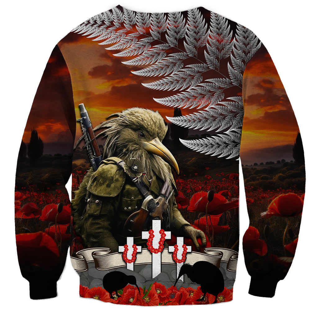 New Zealand ANZAC Day Sweatshirt The Ode of Remembrance and Silver Fern LT03 - Polynesian Pride