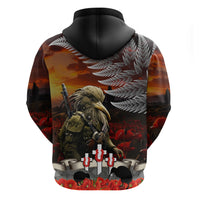 New Zealand ANZAC Day Zip Hoodie The Ode of Remembrance and Silver Fern LT03 - Polynesian Pride