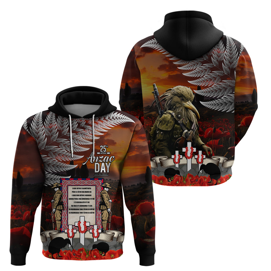 New Zealand ANZAC Day Zip Hoodie The Ode of Remembrance and Silver Fern LT03 - Polynesian Pride