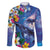 Hawaiian Lei Day Plumeria Humpback Whales Family Matching Mermaid Dress and Hawaiian Shirt Polynesian Art Vibrant Starry Nebula Style