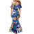 Hawaiian Lei Day Plumeria Humpback Whales Family Matching Mermaid Dress and Hawaiian Shirt Polynesian Art Vibrant Starry Nebula Style