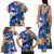 Hawaiian Lei Day Plumeria Humpback Whales Family Matching Tank Maxi Dress and Hawaiian Shirt Polynesian Art Vibrant Starry Nebula Style