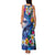 Hawaiian Lei Day Plumeria Humpback Whales Family Matching Tank Maxi Dress and Hawaiian Shirt Polynesian Art Vibrant Starry Nebula Style