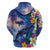 Hawaiian Lei Day Plumeria Humpback Whales Hoodie Polynesian Art Vibrant Starry Nebula Style
