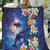 Hawaiian Lei Day Plumeria Humpback Whales Quilt Polynesian Art Vibrant Starry Nebula Style