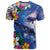 Hawaiian Lei Day Plumeria Humpback Whales T Shirt Polynesian Art Vibrant Starry Nebula Style