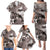 Hawaiian Lei Day Plumeria Humpback Whales Family Matching Puletasi and Hawaiian Shirt Polynesian Art Vibrant Starry Nebula Grayscale Style