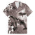 Hawaiian Lei Day Plumeria Humpback Whales Family Matching Short Sleeve Bodycon Dress and Hawaiian Shirt Polynesian Art Vibrant Starry Nebula Grayscale Style