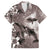 Hawaiian Lei Day Plumeria Humpback Whales Family Matching Tank Maxi Dress and Hawaiian Shirt Polynesian Art Vibrant Starry Nebula Grayscale Style
