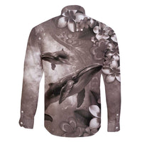 Hawaiian Lei Day Plumeria Humpback Whales Family Matching Tank Maxi Dress and Hawaiian Shirt Polynesian Art Vibrant Starry Nebula Grayscale Style LT03 - Polynesian Pride
