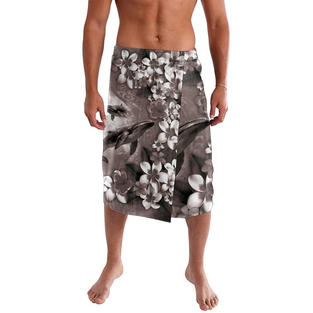 Hawaiian Lei Day Plumeria Humpback Whales Lavalava Polynesian Art Vibrant Starry Nebula Grayscale Style
