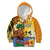 Happy Lei Day Kid Hoodie Hula Male Dancer Polynesian Flower Kakau Pattern