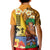 Happy Lei Day Kid Polo Shirt Hula Male Dancer Polynesian Flower Kakau Pattern