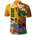 Happy Lei Day Polo Shirt Hula Male Dancer Polynesian Flower Kakau Pattern