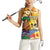 Happy Lei Day Women Sleeveless Polo Shirt Hula Male Dancer Polynesian Flower Kakau Pattern