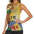Happy Lei Day Women Sleeveless Polo Shirt Hula Male Dancer Polynesian Flower Kakau Pattern