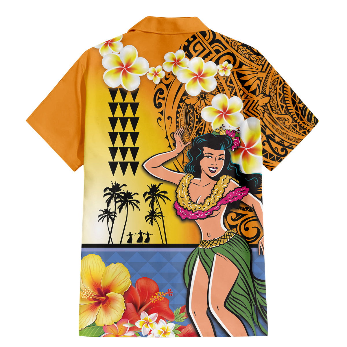 Happy Lei Day Family Matching Mermaid Dress and Hawaiian Shirt Hula Girl Polynesian Flower Kakau Pattern