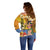 Happy Lei Day Off Shoulder Sweater Hula Girl Polynesian Flower Kakau Pattern