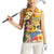 Happy Lei Day Women Sleeveless Polo Shirt Hula Girl Polynesian Flower Kakau Pattern