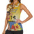 Happy Lei Day Women Sleeveless Polo Shirt Hula Girl Polynesian Flower Kakau Pattern