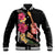 Ukulele mix Polynesian Flower Baseball Jacket Hawaiian Tribal Pattern