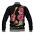 Ukulele mix Polynesian Flower Baseball Jacket Hawaiian Tribal Pattern