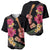 Ukulele mix Polynesian Flower Baseball Jersey Hawaiian Tribal Pattern