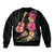 Ukulele mix Polynesian Flower Bomber Jacket Hawaiian Tribal Pattern