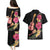 Ukulele mix Polynesian Flower Couples Matching Puletasi and Hawaiian Shirt Hawaiian Tribal Pattern