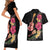 Ukulele mix Polynesian Flower Couples Matching Short Sleeve Bodycon Dress and Hawaiian Shirt Hawaiian Tribal Pattern