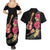 Ukulele mix Polynesian Flower Couples Matching Summer Maxi Dress and Hawaiian Shirt Hawaiian Tribal Pattern