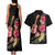 Ukulele mix Polynesian Flower Couples Matching Tank Maxi Dress and Hawaiian Shirt Hawaiian Tribal Pattern