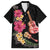 Ukulele mix Polynesian Flower Family Matching Tank Maxi Dress and Hawaiian Shirt Hawaiian Tribal Pattern