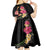 Ukulele mix Polynesian Flower Kid Short Sleeve Dress Hawaiian Tribal Pattern