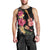 Ukulele mix Polynesian Flower Men Tank Top Hawaiian Tribal Pattern